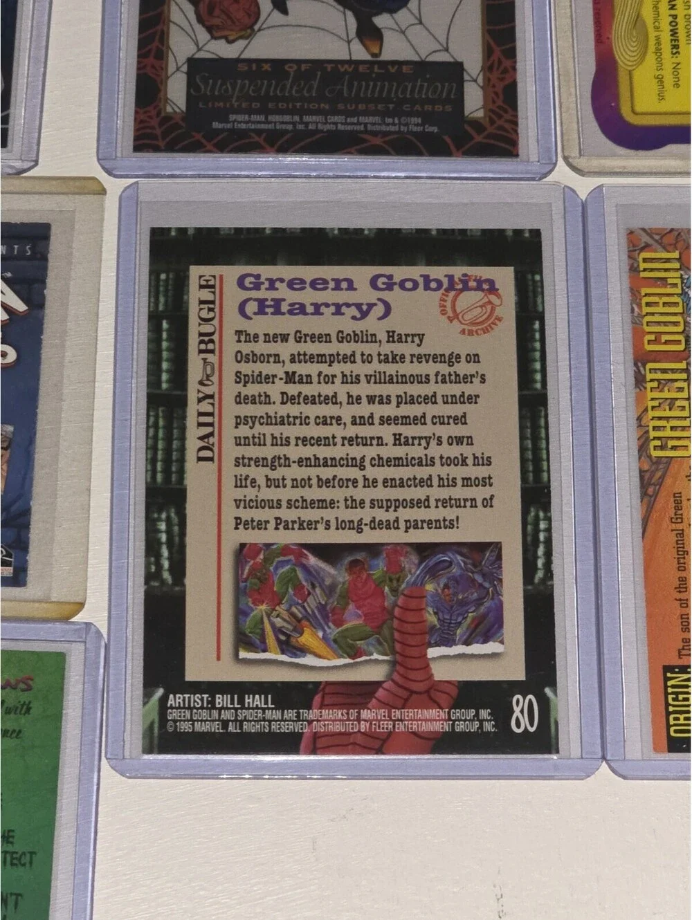 Marvel Spiderman Green Goblin Hobgoblin VTG Chase Card LOT Greatest Moments +